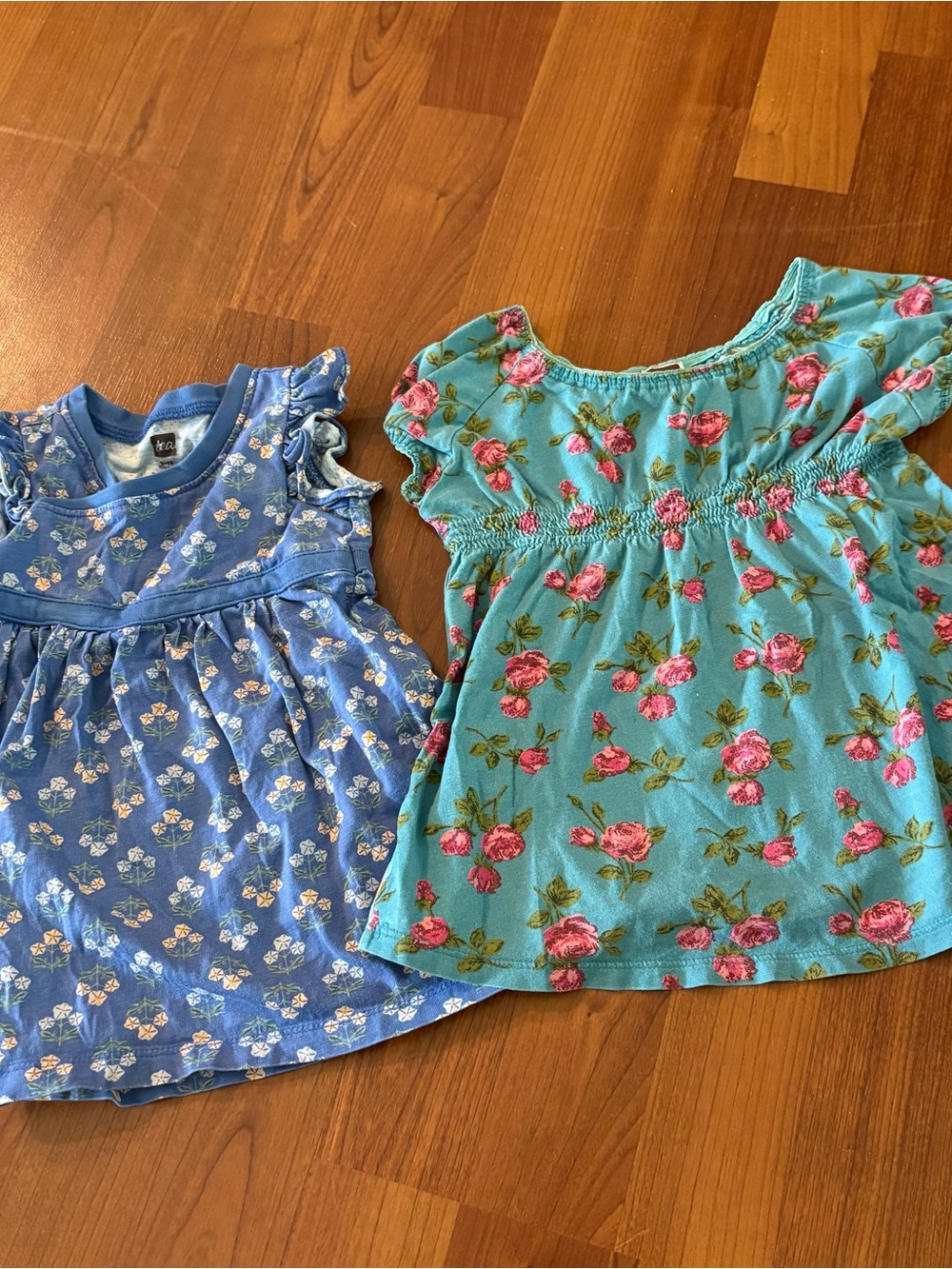 Two Tea 12 month Floral Flutter-Sleeve baby Dresses
